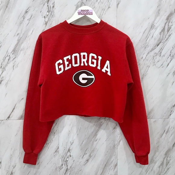Champion Tops - 1 Of A Kind University of Georgia Crop Sweatshirt